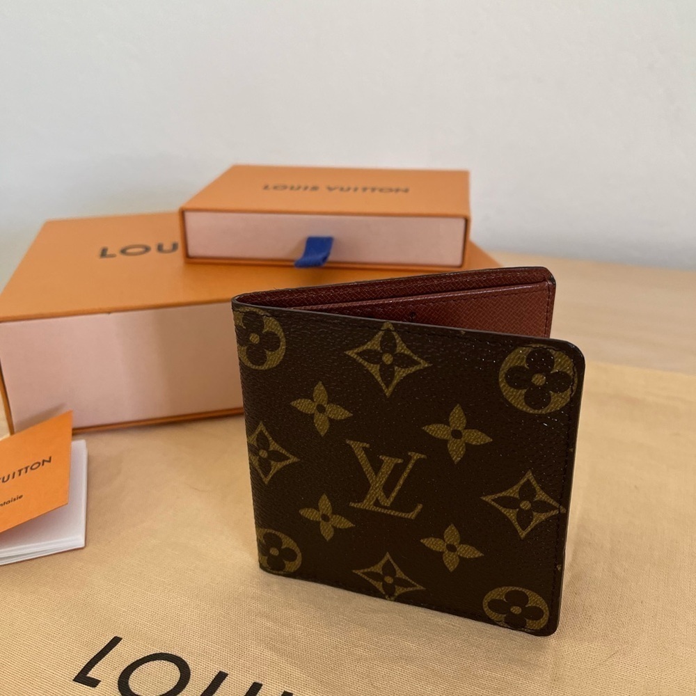 Rare Men Louis Vuitton Bifold Credit Card Wallet Monogram Vintage France 1987